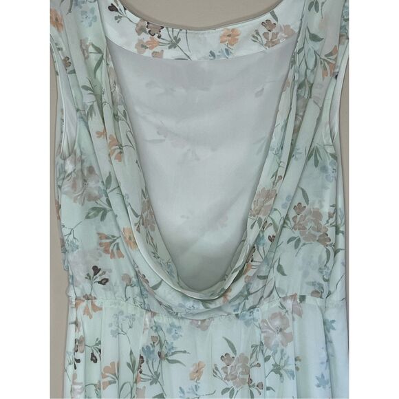 Abercrombie & Fitch Draped Open-Back Maxi Dress in Light Green Floral - Picture 7 of 11